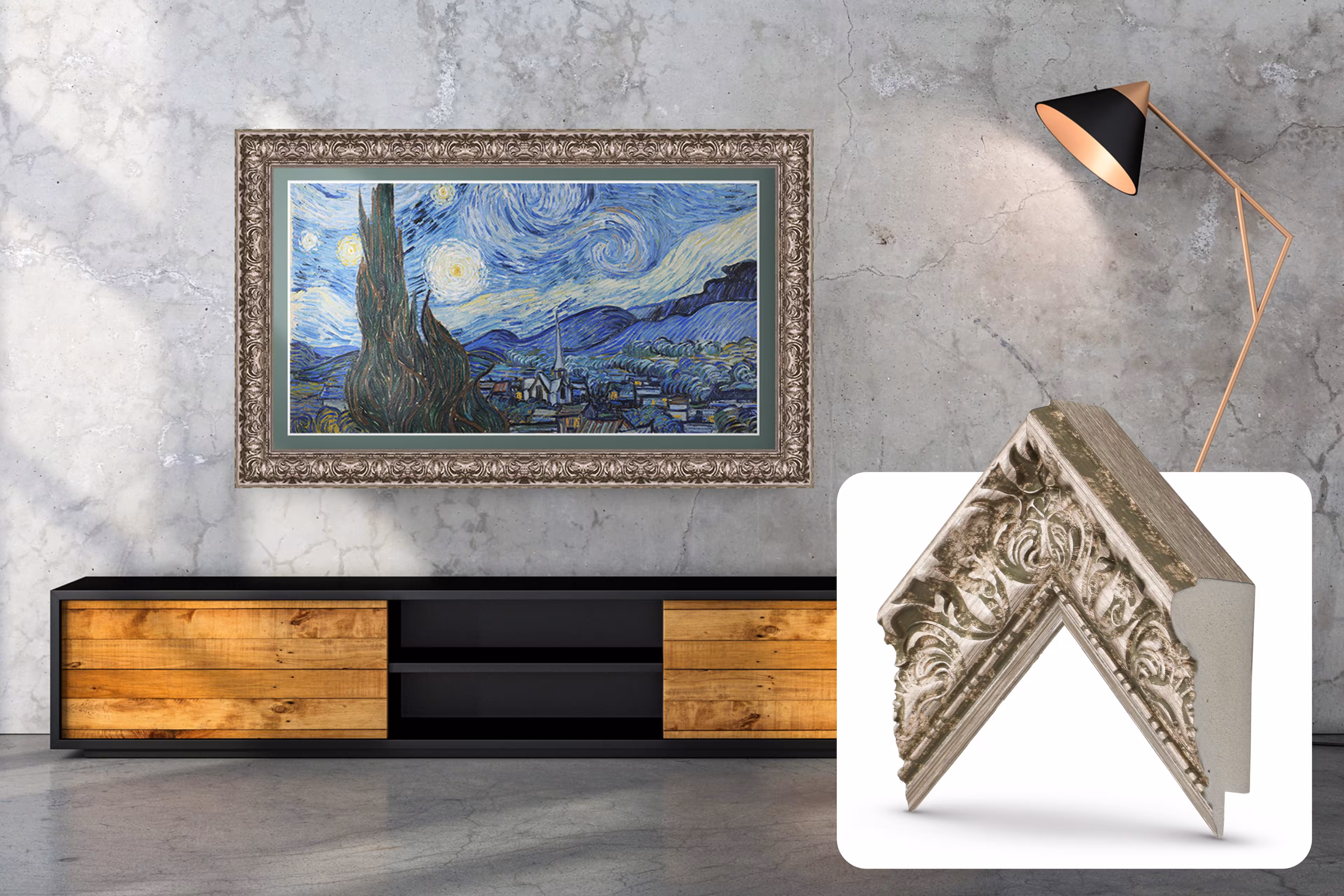 Deco TV Frames - Premiere Bezel for Samsung the Frame TV - 32" - Tuscan Silver