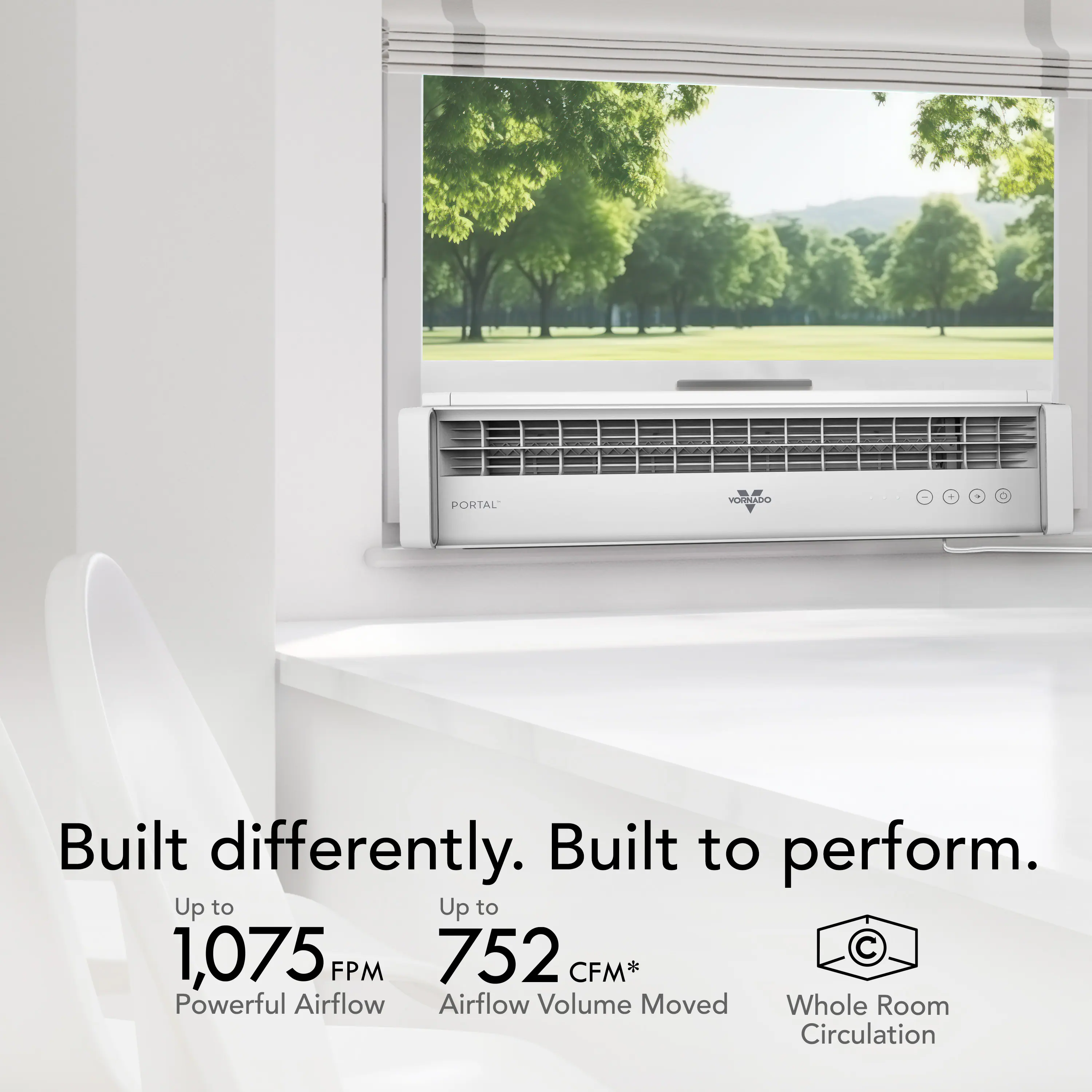 Vornado - PORTAL Window Fan with Reversible Exhaust, Weather Resistant Case - White - Image 2