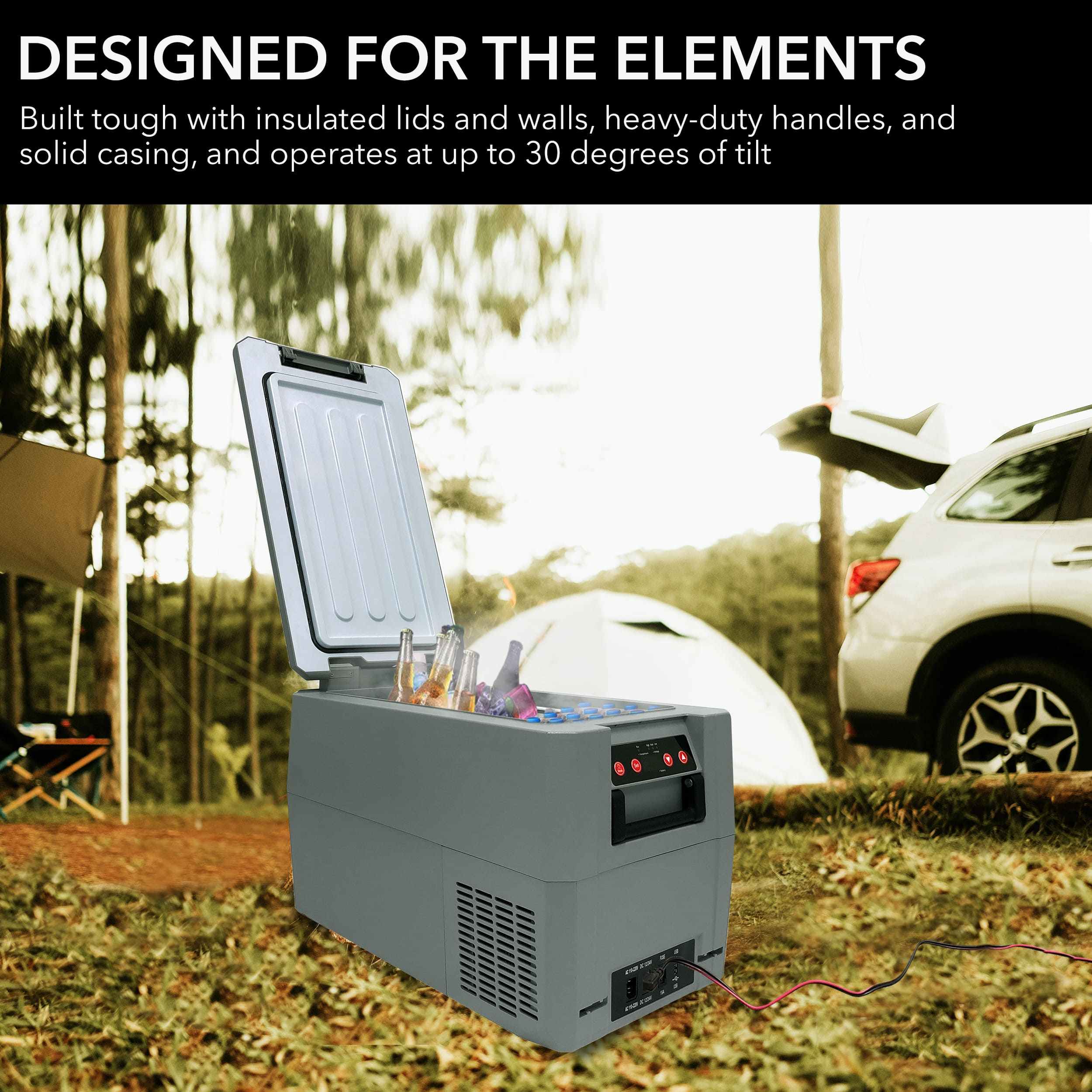 Whynter - 34 Quart Compact Portable Freezer Refrigerator with 12v DC Option - Gray - Image 5