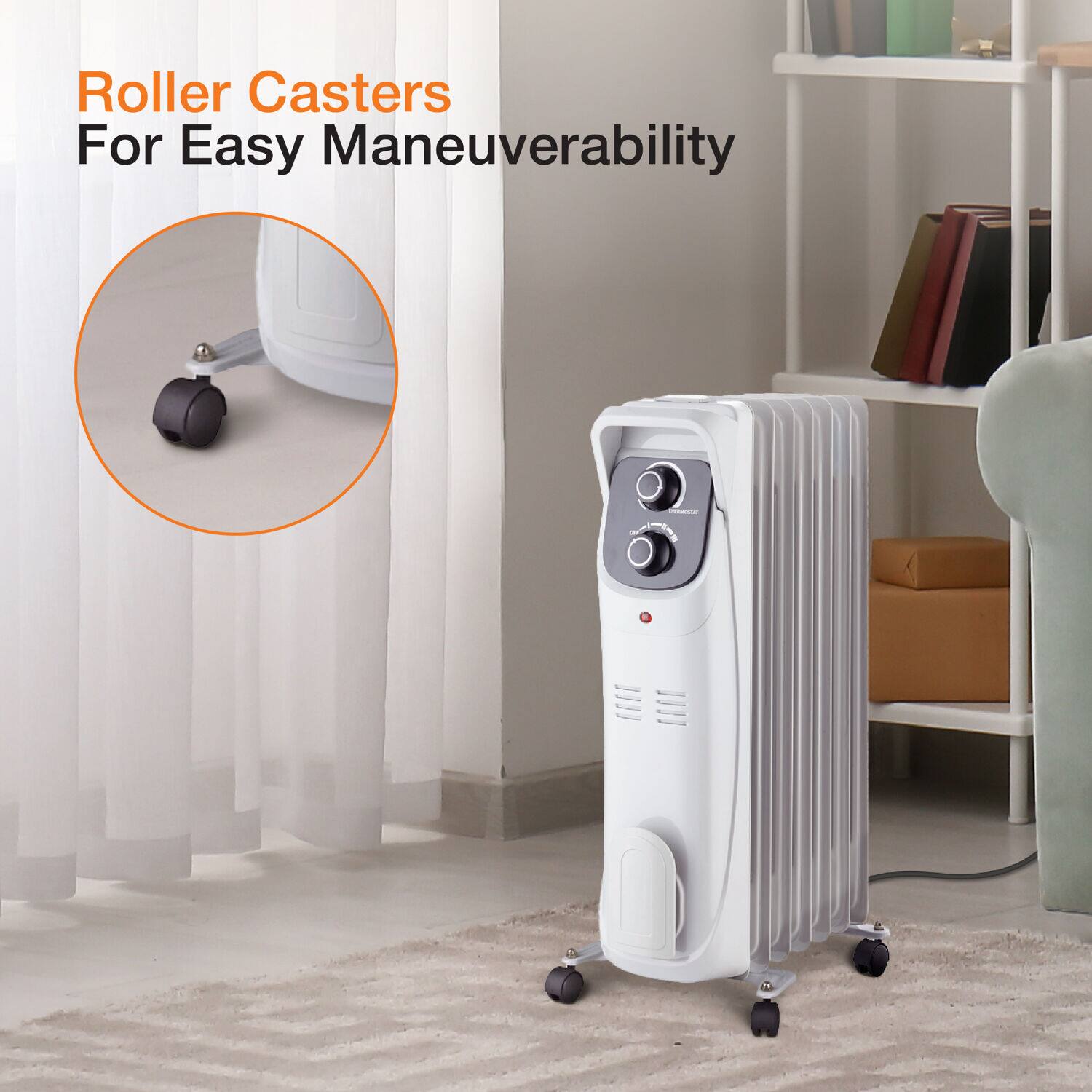 Lifesmart - 1500W Oil Filled Radiator - White - Image 5