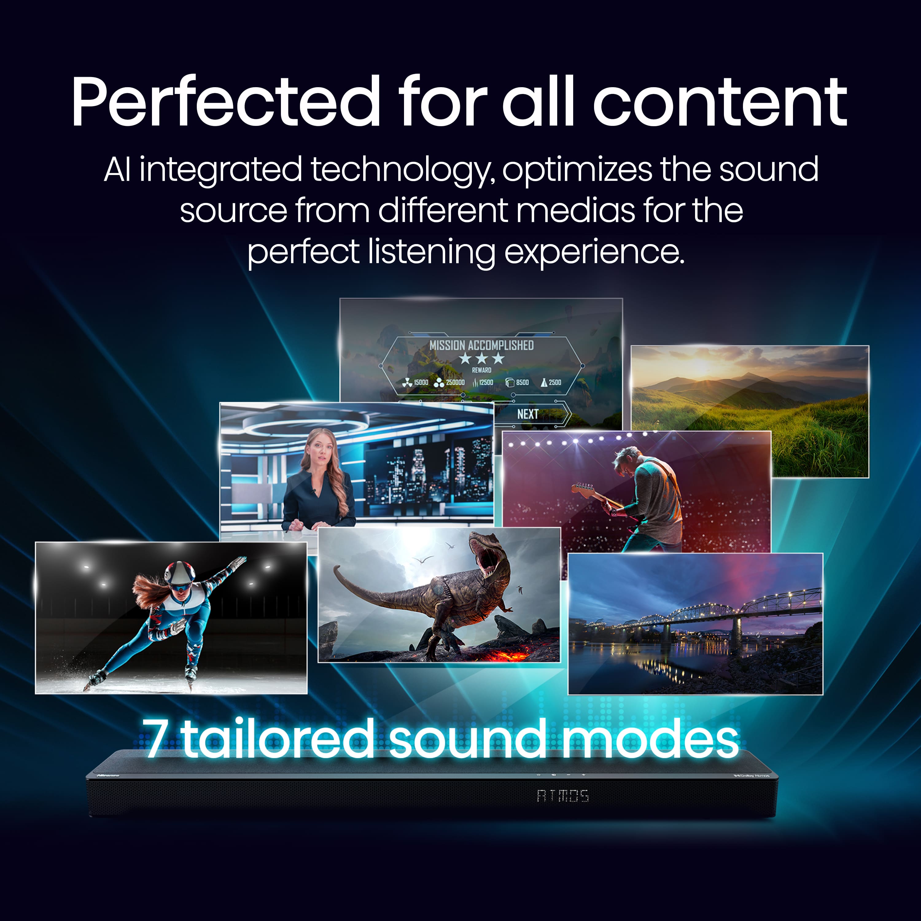 Hisense - 5.1.2 CH AX Series Dolby ATMOS Soundbar with Wireless Rear Satellite Speakers & Wireless Subwoofer - Black - Image 14