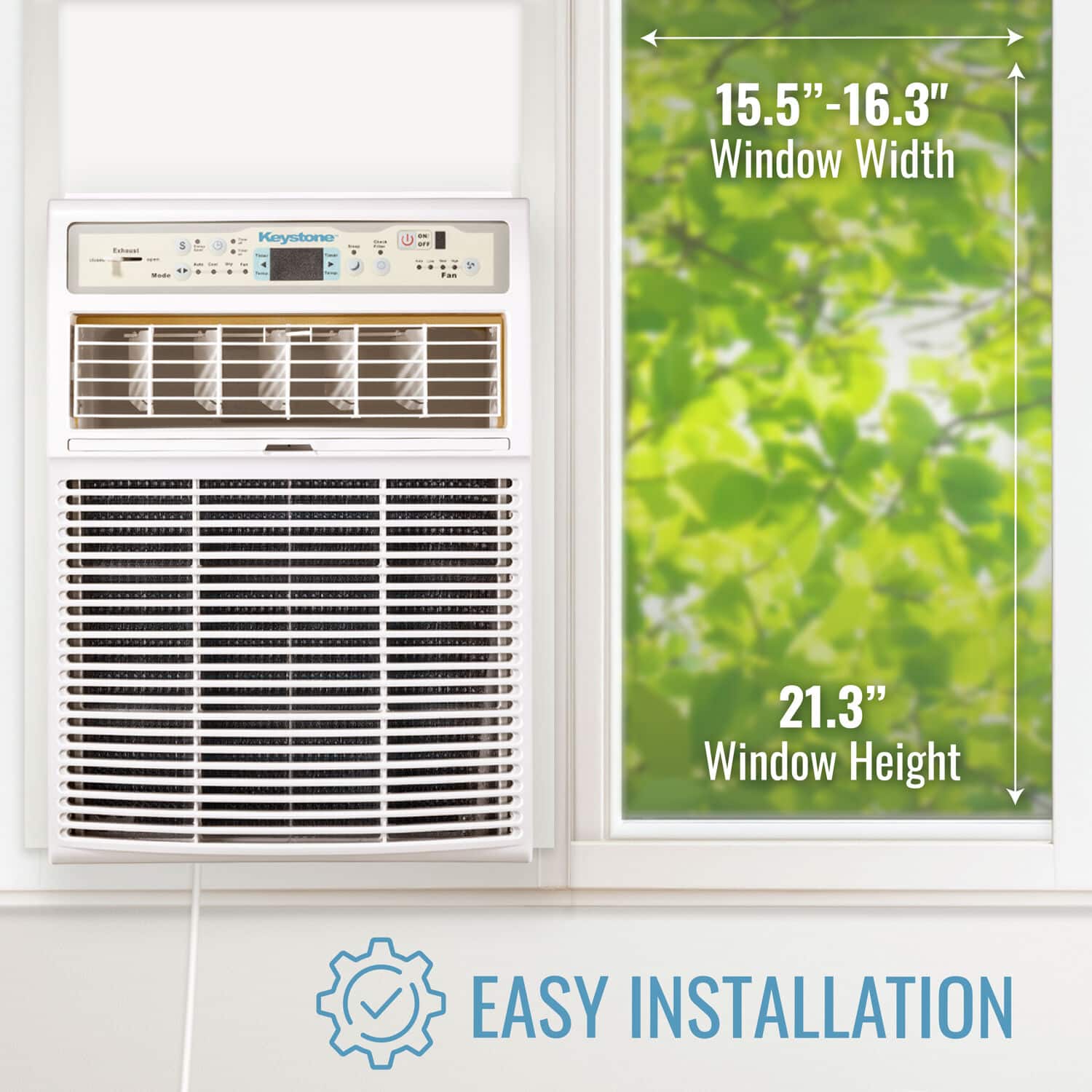 Keystone - 450 Sq. Ft. 10,000 BTU Casement Window Air Conditioner - White - Image 5