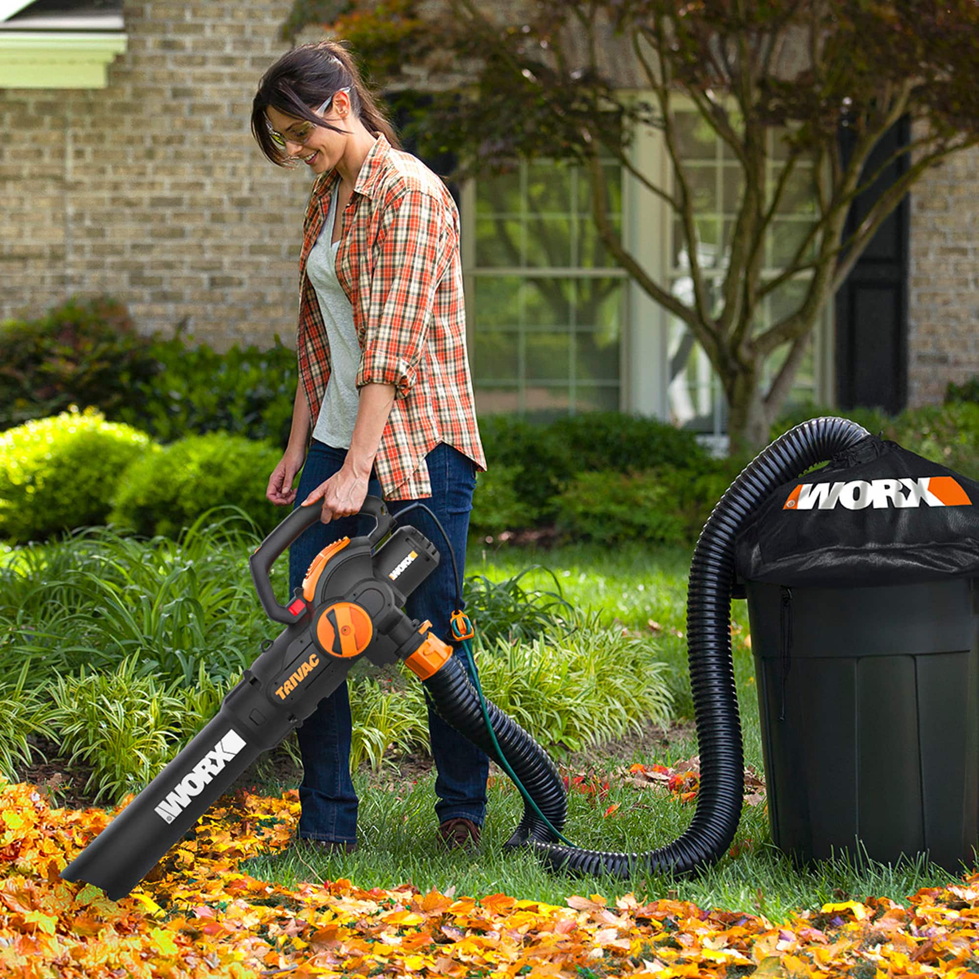 WORX - 12 Amp TRIVAC 70 MPH 600 CFM Corded Blower, Mulcher, and Vaccum - Black - Image 8