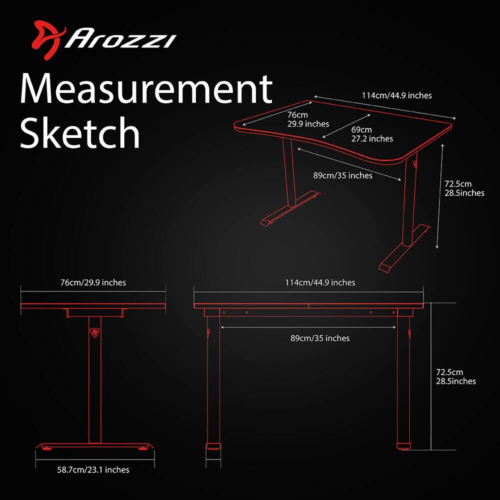 Arozzi - Arena Fratello Gaming Desk - Red - Image 11