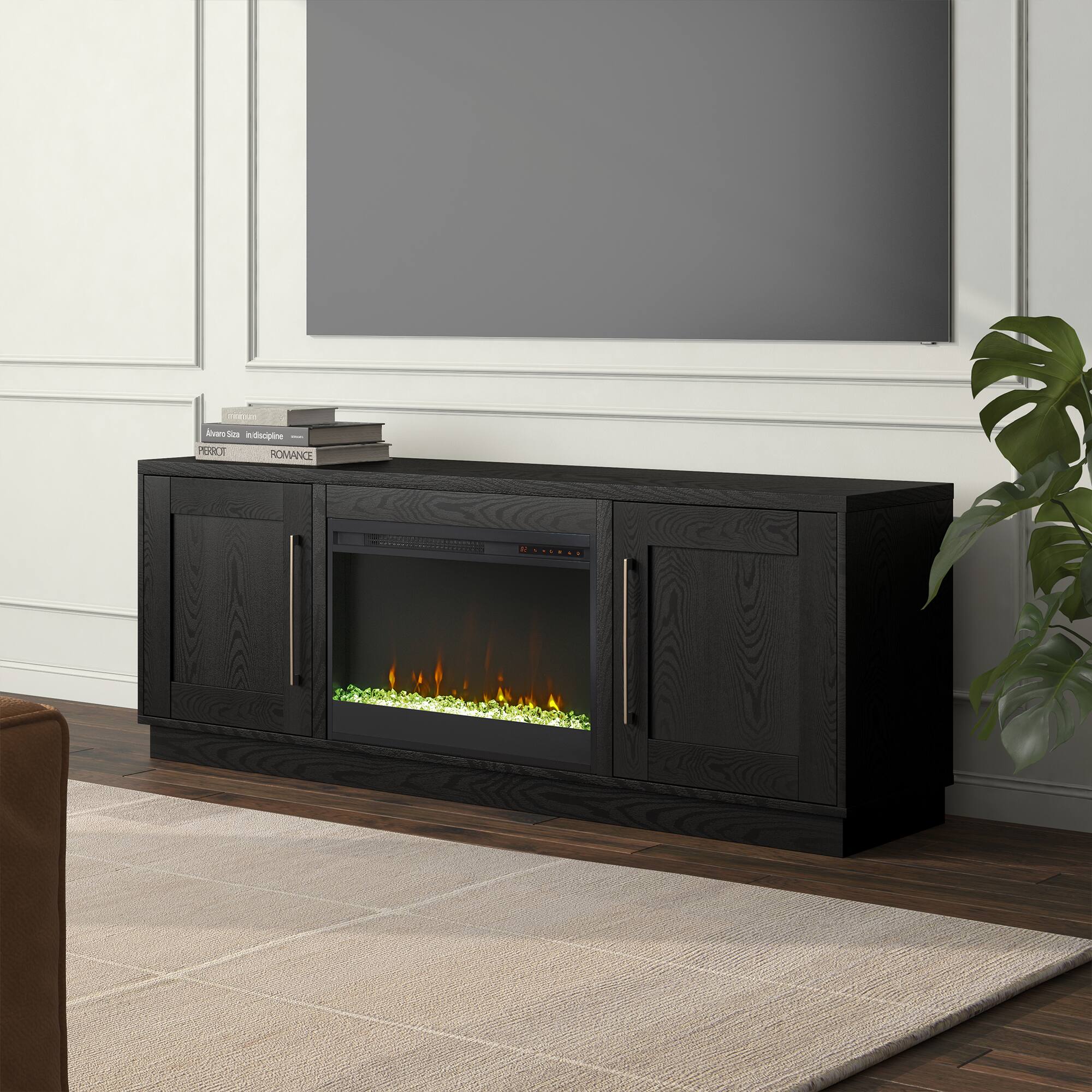Camden&Wells - Cove Crystal Fireplace TV Stand for Most TVs up to 75" - Obsidian - Image 3