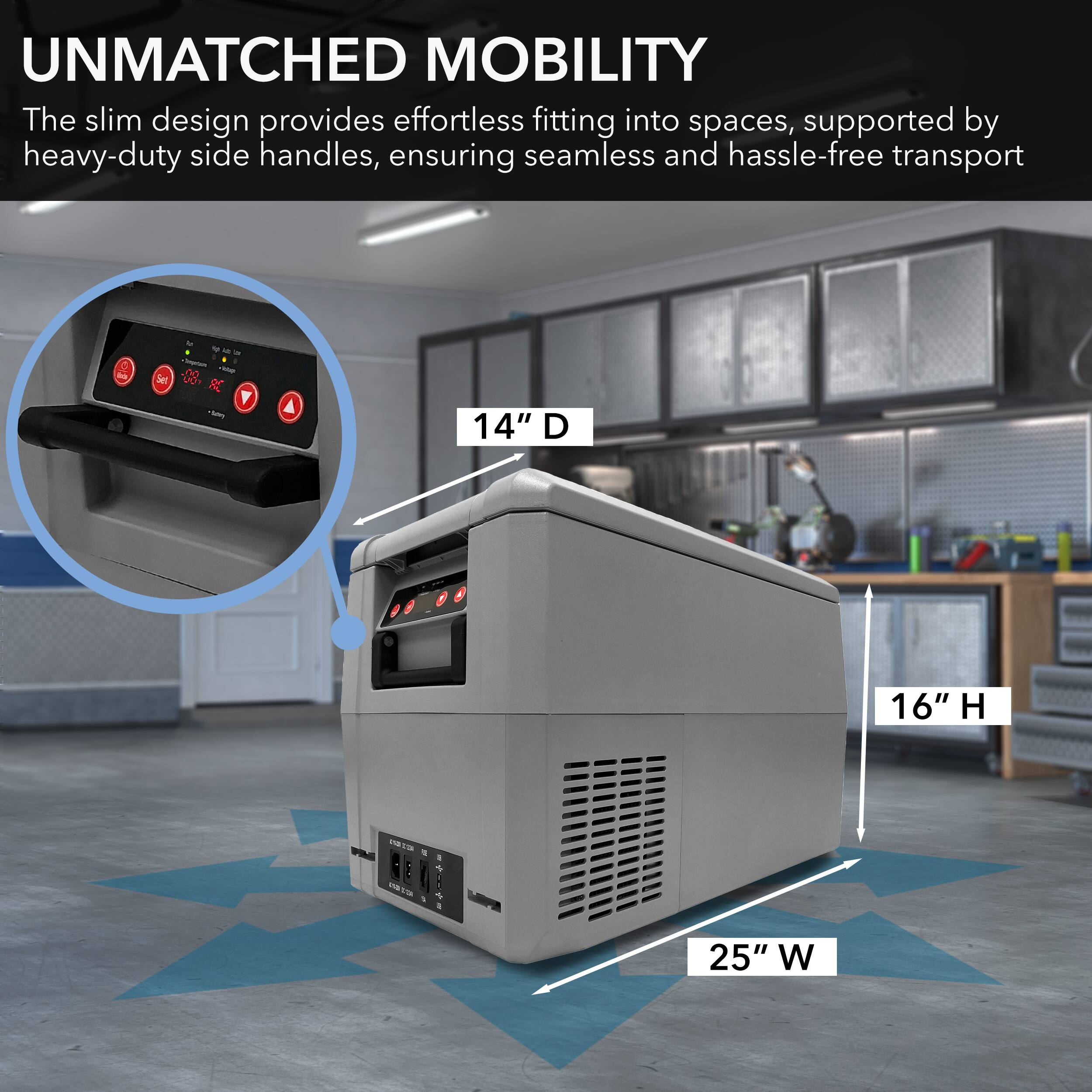 Whynter - 34 Quart Compact Portable Freezer Refrigerator with 12v DC Option - Gray - Image 4