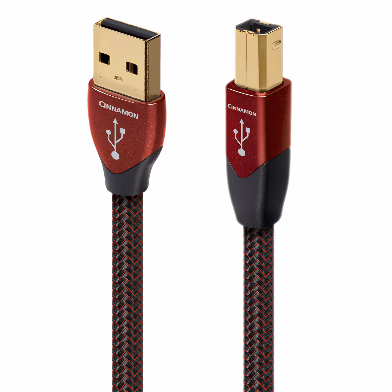 AudioQuest - Cinnamon USB-A > B 16.4' Digital High-Definition Audio Cable with USB-A to USB-B Connectors - Red on Black