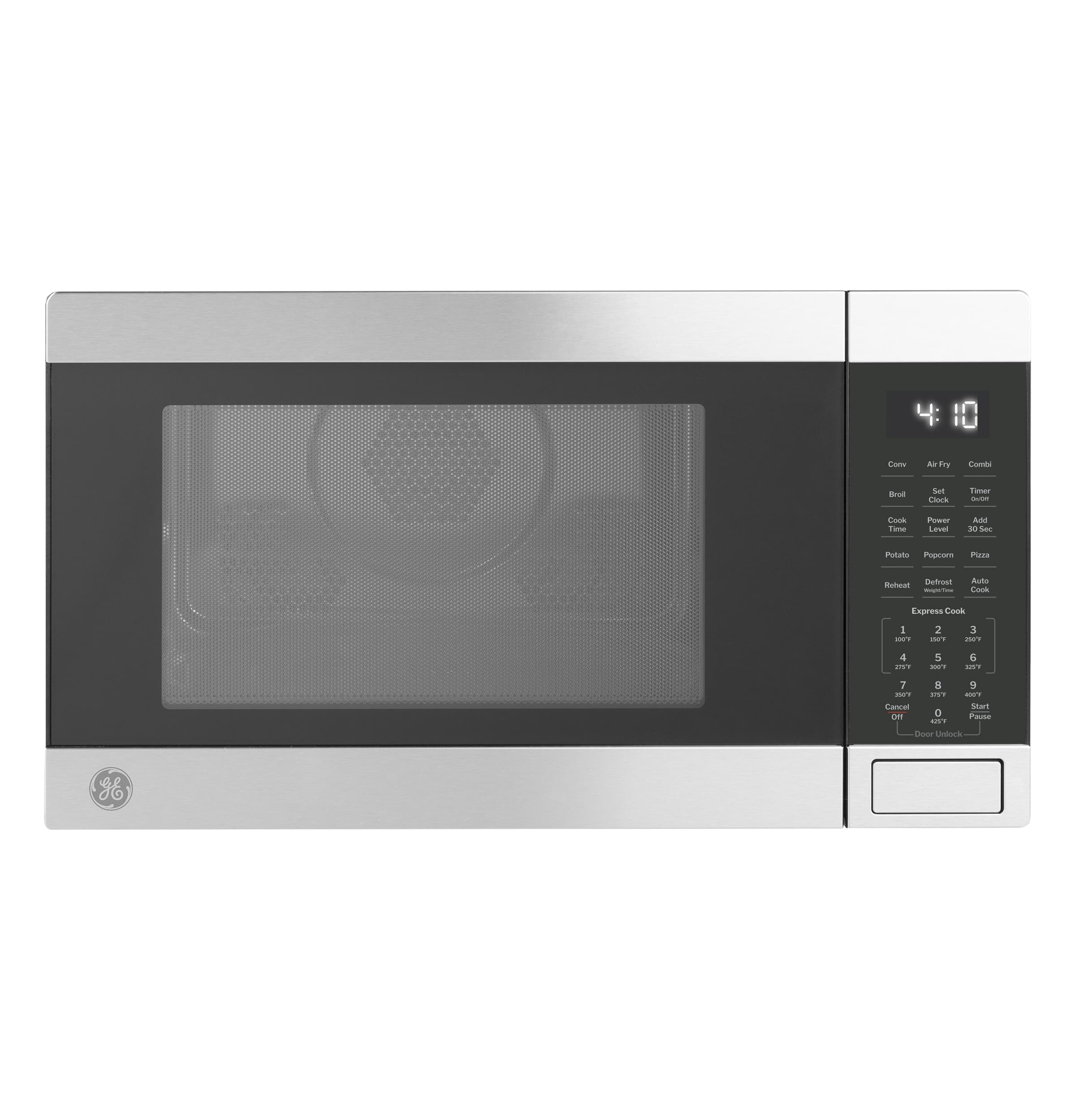 GE - 1.0 Cu. Ft. Convection Countertop Microwave with Air Fry - Stainless Steel