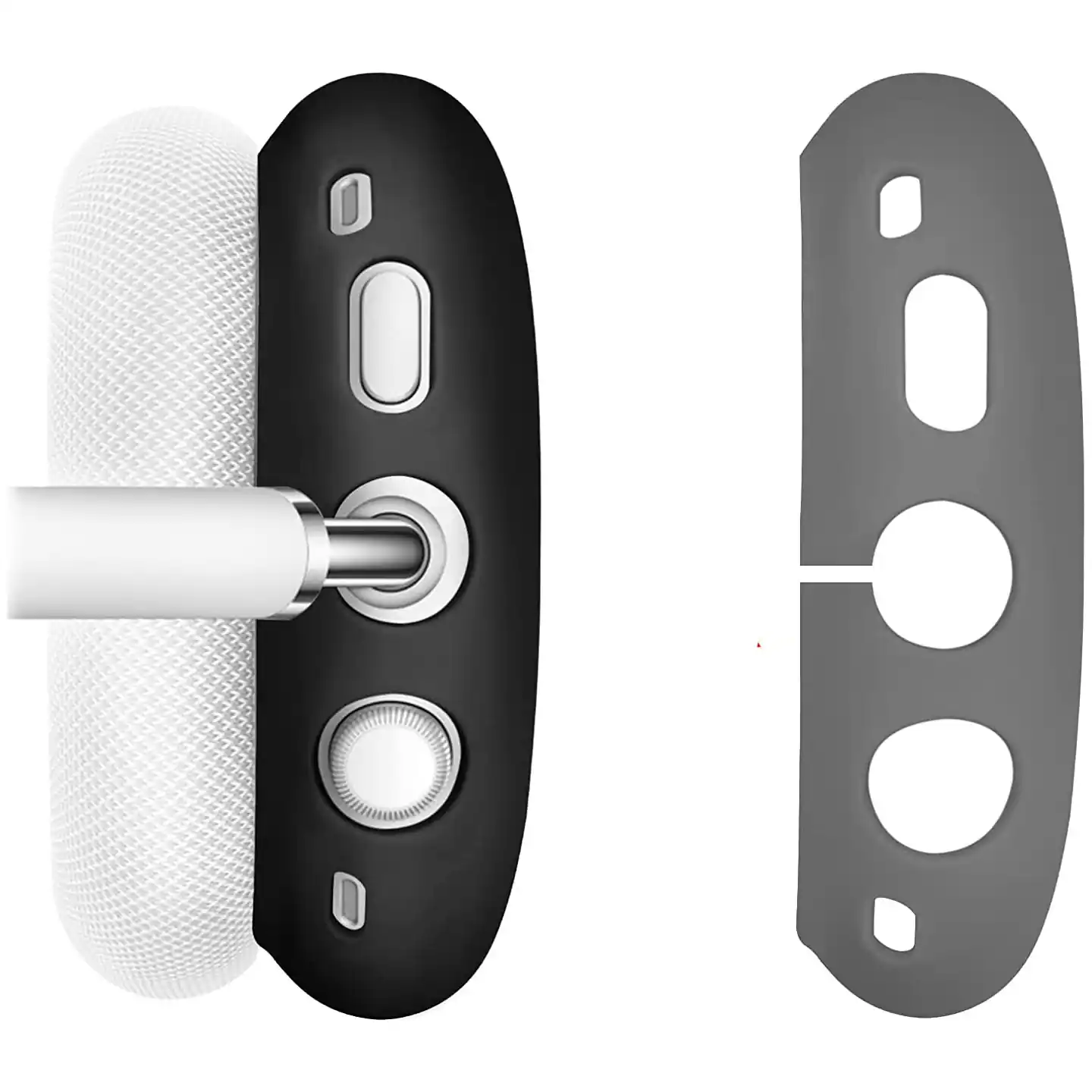 SaharaCase - Silicone Combo Kit Case for Apple AirPods Max Headphones - Black - Image 6