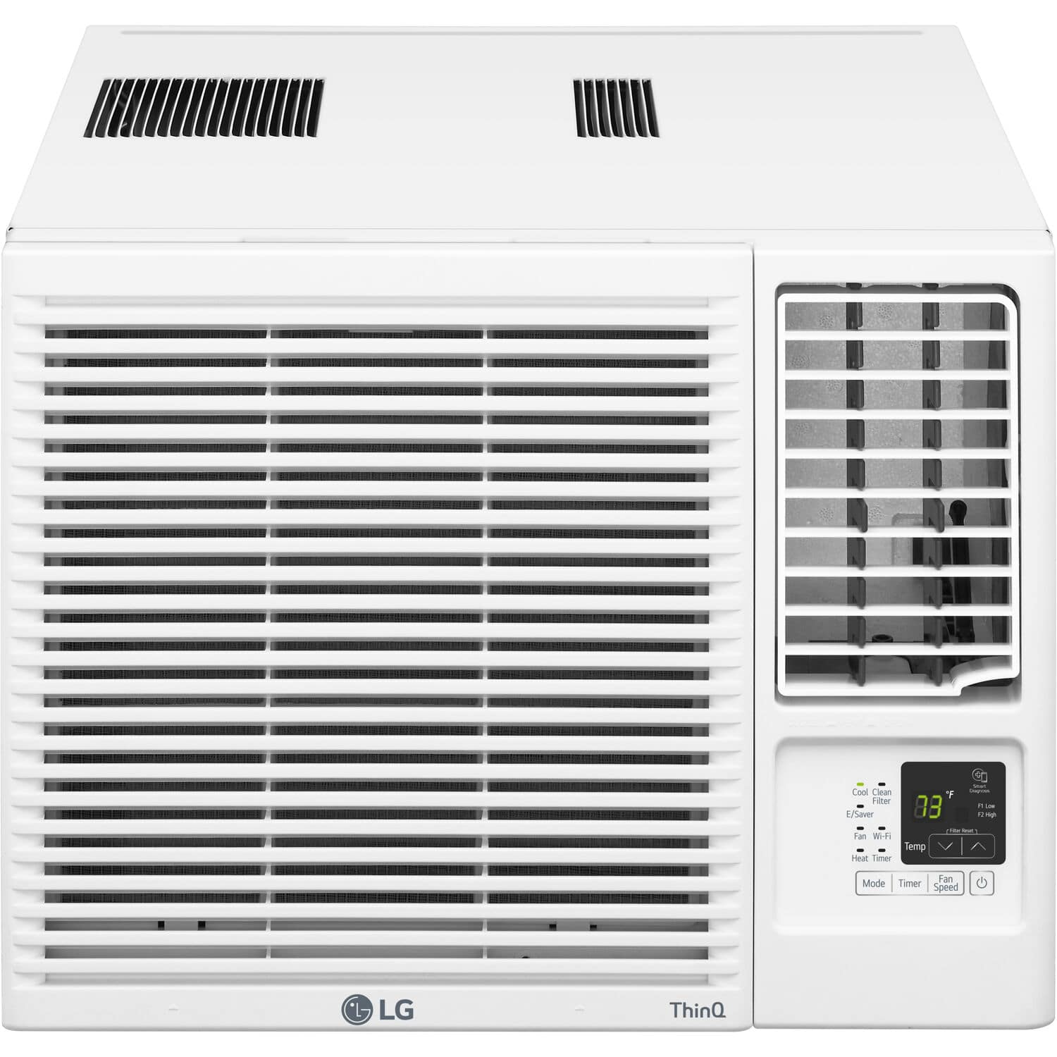 LG - 330 sq. ft. 7,600 BTU 115-Volt Window Air Conditioner with Cool, Heat and Wi-Fi Control - White