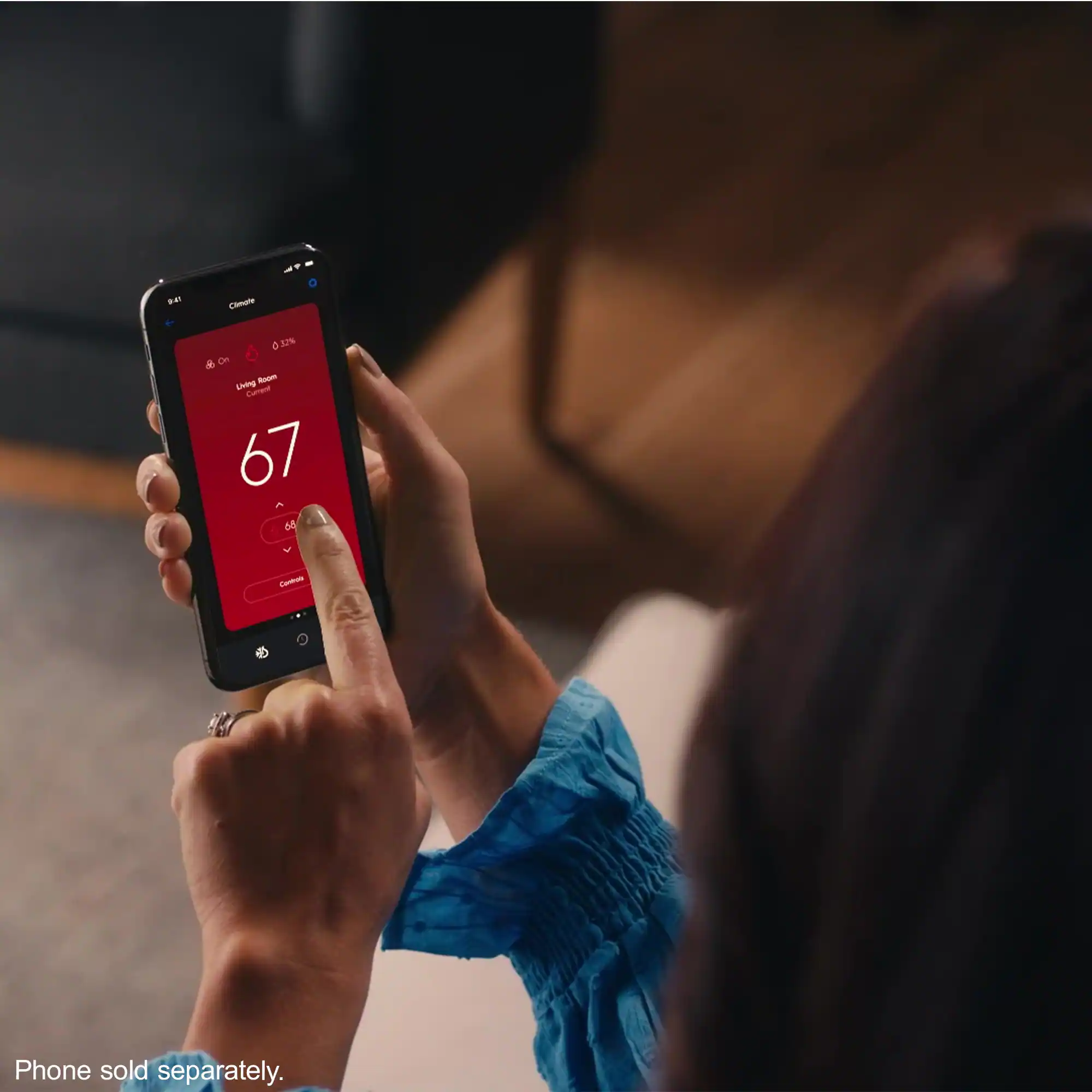 GE - Cync Smart Programmable Thermostat - Black - Image 6