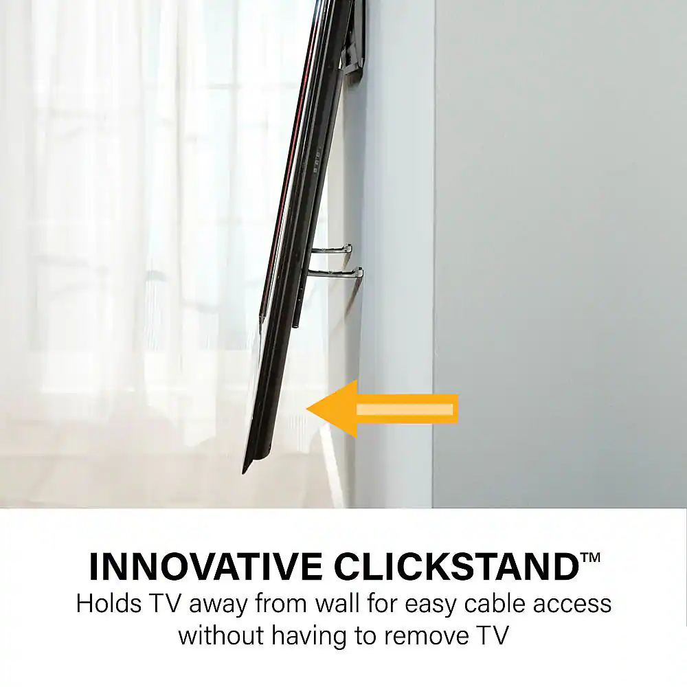 Sanus - Ultra Slim Fixed-Position TV Mount for TVs 40"-85" up to 150 lbs - Sits just 0.55" From the Wall - Lateral Shift - Black - Image 5