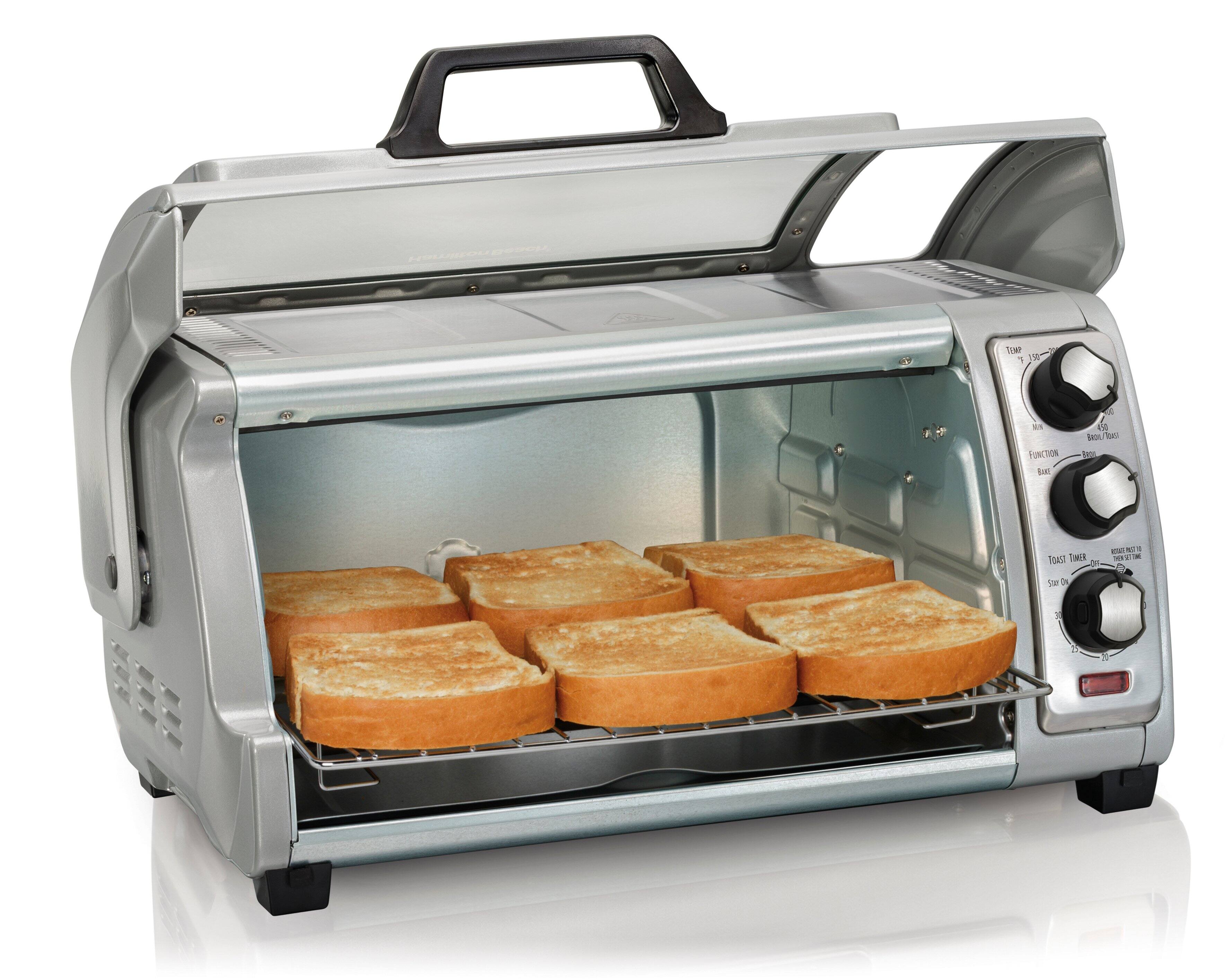 Hamilton Beach - Easy Reach Toaster Oven with Roll-Top Door - Silver - Image 5