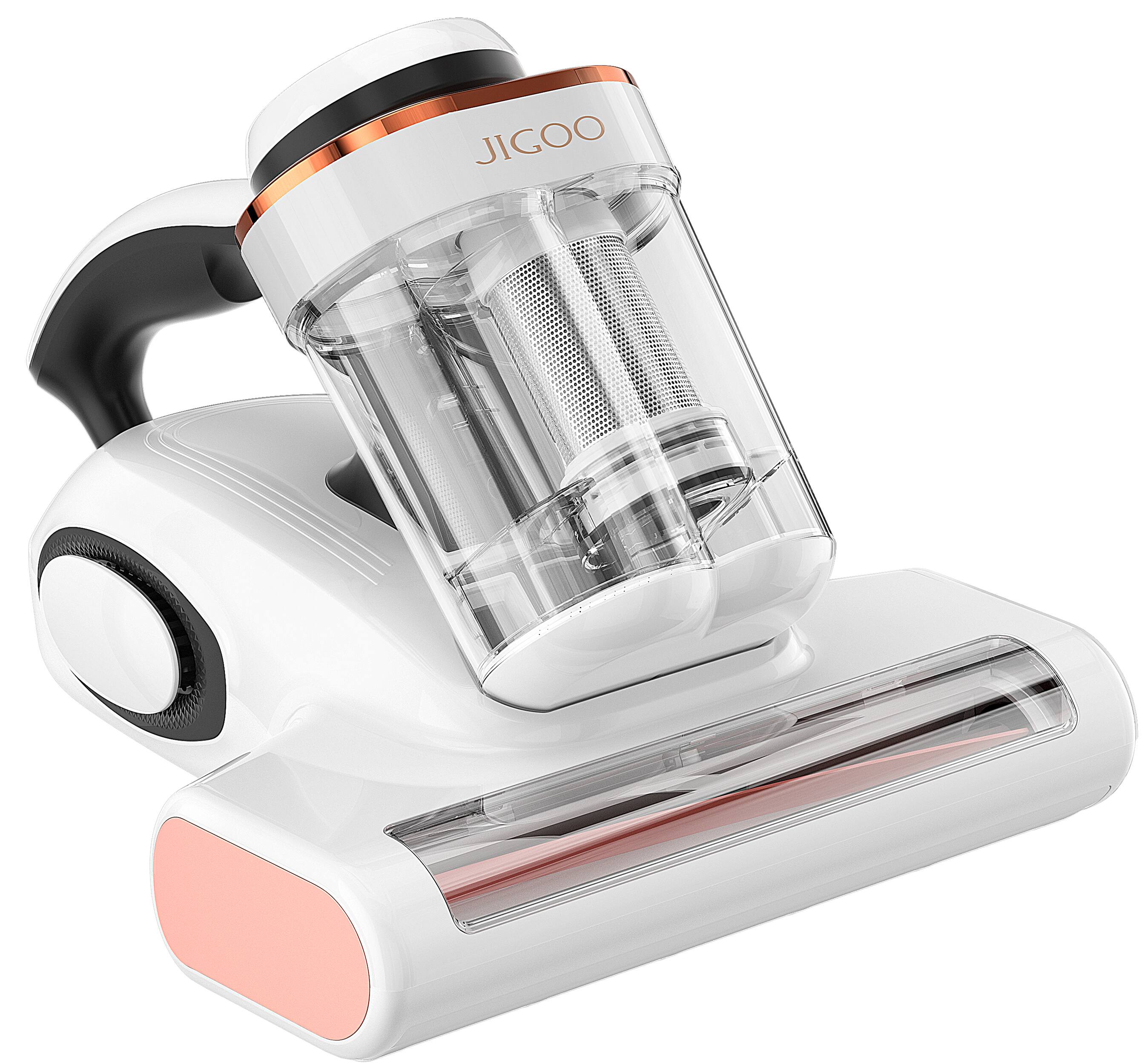 JIGOO - Bed Vacuum Cleaner with Dust Sensor, 13Kpa Suction 500W Mattress Vac with UV Light & Ultrasonic for Dust & Pet Hair - White - Image 3